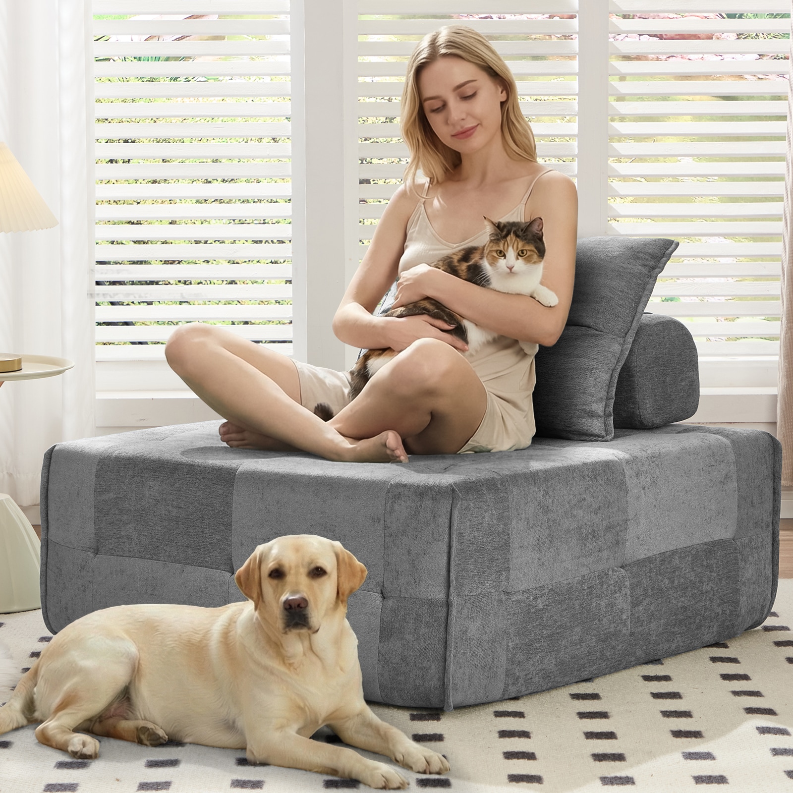 Modular Sectional Sofa With Deep Seat And Adjustable Backrest_voghion.com